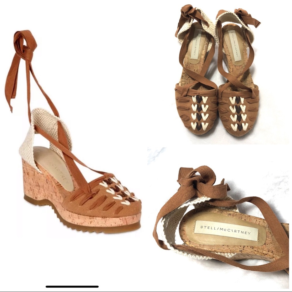 Stella McCartney | Embroidered Lace Up Wedge